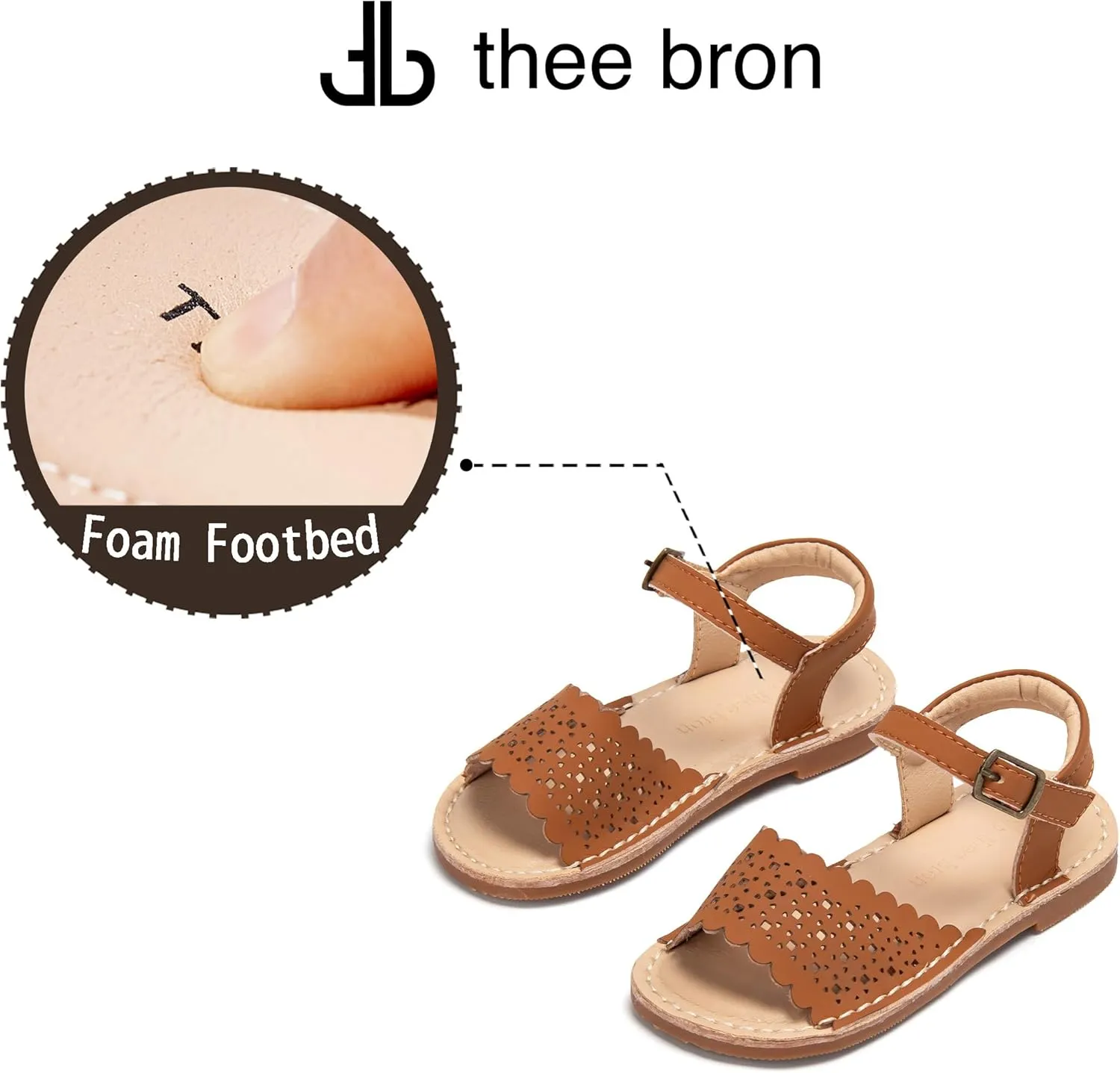 THEE BRON Toddler Girls Breathable Gladiator Sandals - Summer Casual Shoes with Cushioned Sole