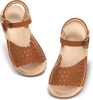 THEE BRON Toddler Girls Breathable Gladiator Sandals - Summer Casual Shoes with Cushioned Sole