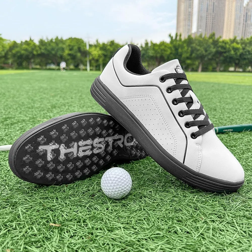 THESTRON Men's Golf Shoes Comfortable Non Slip Men Casual Sport Shoes for Golfing Lightweight Golf Sneakers