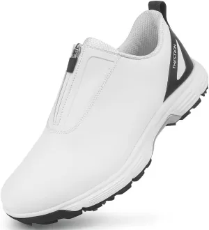 THESTRON Professional Men Waterproof Spikes Golf Shoes Sports Sneakers Male Golf Footwears New Zipper Men's Spikes Golf Shoes Man Non-Slip Walking Sneakers Slip-on Casual Golf Shoes