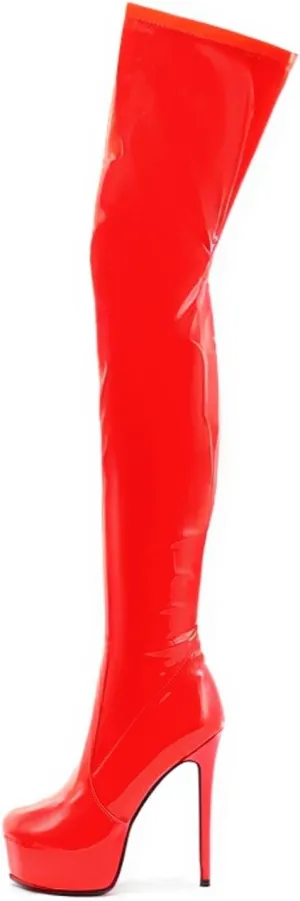 Thigh high boots Women's leopard Zebra Print Striped stretch Stiletto heel Platform Newspaper Over the knee Round toe Side back zipper Sexy unisex high heels
