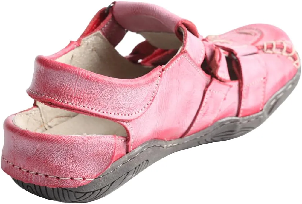 TMA EYES Retro Sports Sandals for Women Anti-Slip TPR Sole Flat Strappy Sandals with Hook and Loop Closure Breathable Casual Beach Shoes for Outdoor