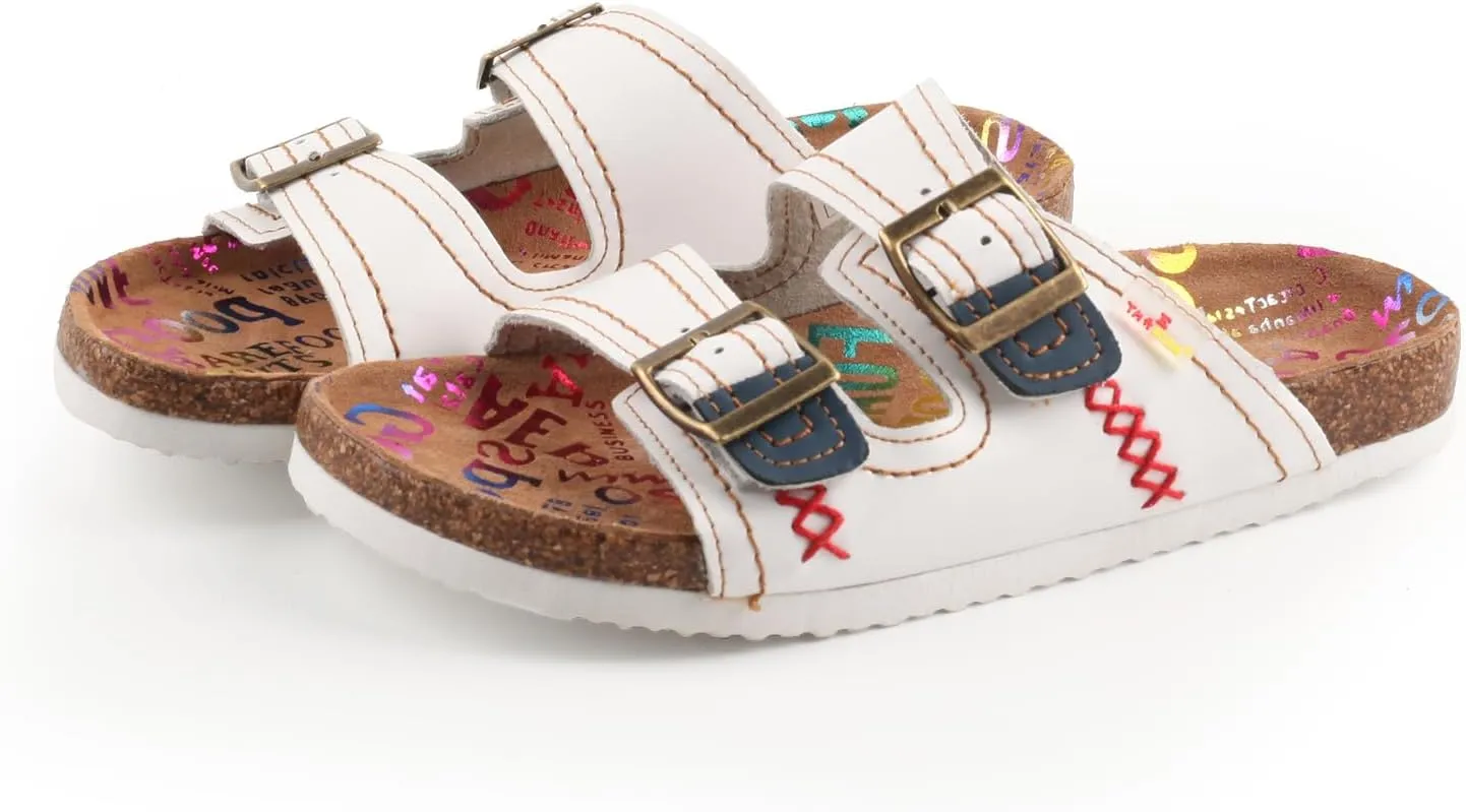 TMA EYES Womens Casual Adjustable Buckle Athleti Slipper Memory Foam Cushion Non-Slip Orthopedic Comfortable Arch Supportive Cork Footbed Sandals