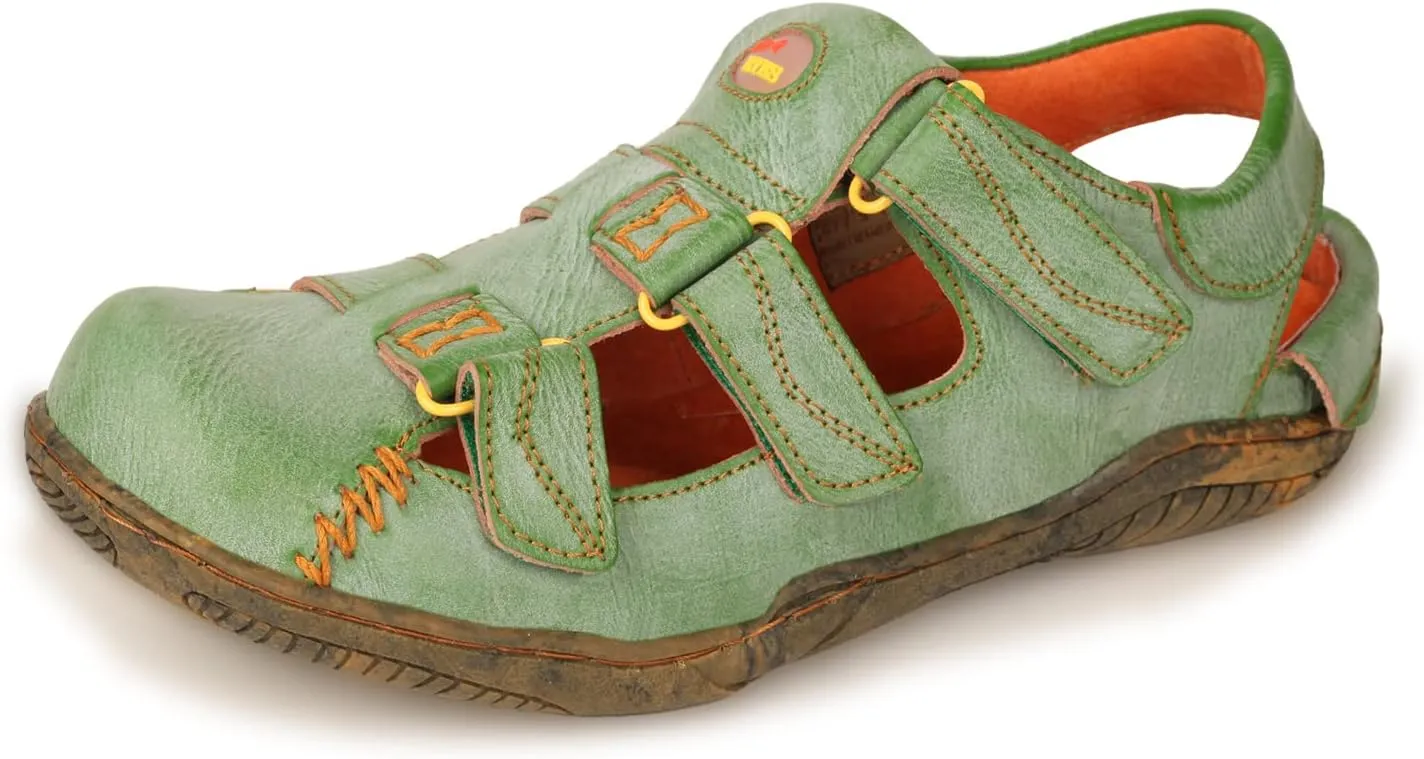 TMA EYES Women's Leather Outdoor Hiking Sandals - Waterproof Athletic Sports Shoes With Closed Toe