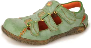 TMA EYES Women's Leather Outdoor Hiking Sandals - Waterproof Athletic Sports Shoes With Closed Toe