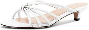 TNYNFBEB Womens Sandals Mules Low Kitten Heel Open Toe Shoes Slip-on Slingback Prom Party Dress Summer 1.4 Inches Heels