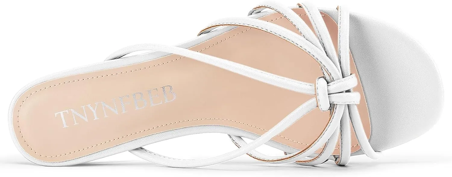 TNYNFBEB Womens Sandals Mules Low Kitten Heel Open Toe Shoes Slip-on Slingback Prom Party Dress Summer 1.4 Inches Heels