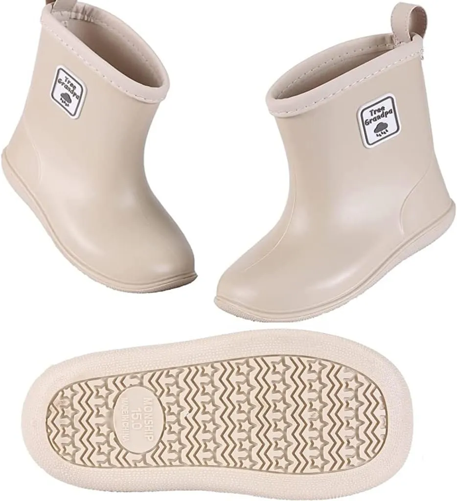 Toddler Rain Boots Baby Rain Boots Short rain Boots for Toddler Easy-on Lightweight and Waterproof