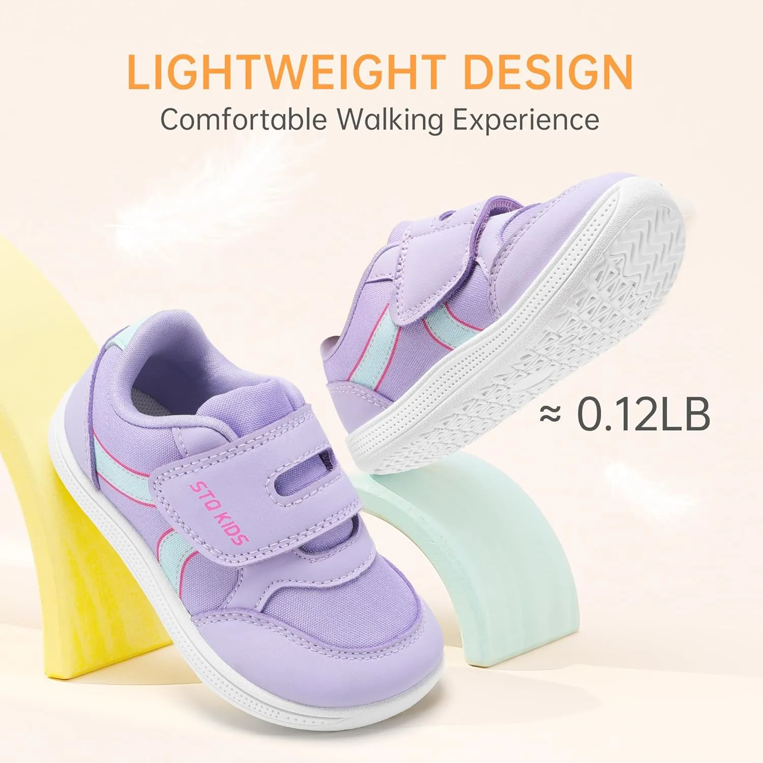 Toddler Wide Toe Box Barefoot Shoes Boys Girls Sneakers Kids Tennis Shoes Preschool Non Slip Lightweight Comfortable First Walking Shoes Running Outdoor Activities