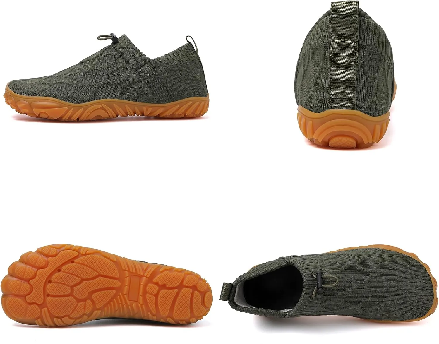 Tongzone Men's Wide Toe Box Barefoot Shoes Slip-On Running Sneakers Trail-Runners Zero Drop Sole Walking Shoes