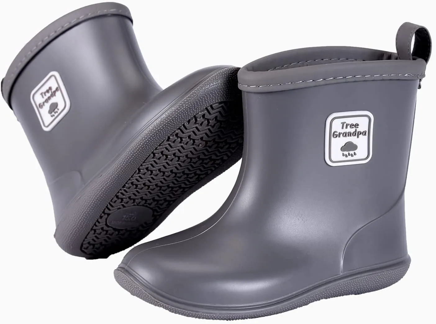 Tree Grandpa Toddler Rain Boots for Boys Girls Waterproof Baby Kids Rain Boots With Easy-on