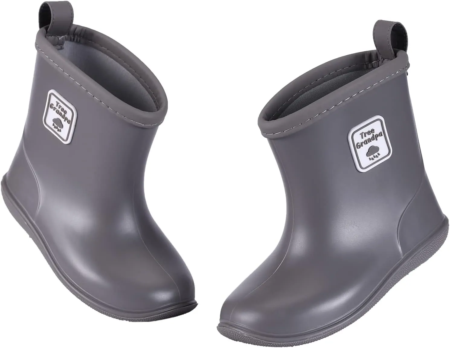 Tree Grandpa Toddler Rain Boots for Boys Girls Waterproof Baby Kids Rain Boots With Easy-on