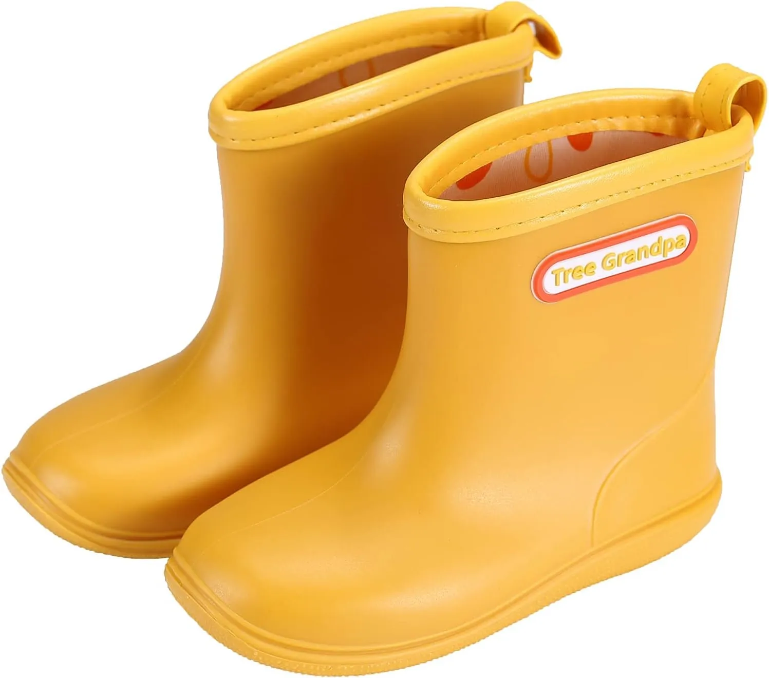 Tree Grandpa Toddler Rain Boots for Boys Girls Waterproof Baby Kids Rain Boots With Easy-on