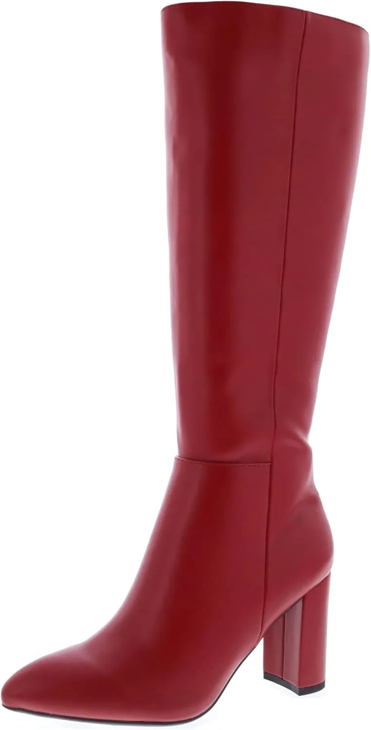 TruFox Womens Classic Tall Knee High Block Heel Fashion Boots
