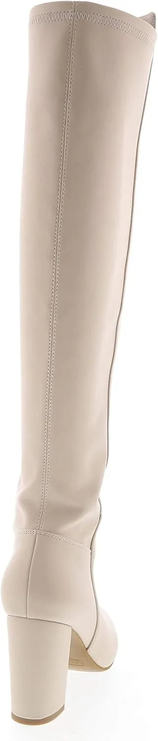TruFox Womens Classy Fashion Knee High Block Heel Boots