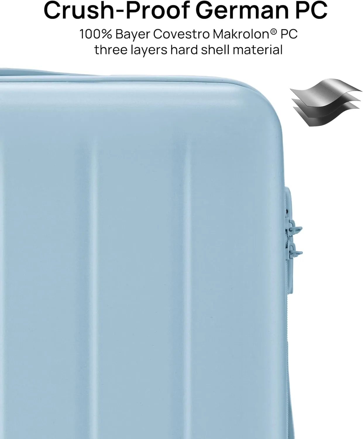 Trunk Luggage 22 Inch, Small Checked Luggage with Double Spinner Wheels, Dry Wet Separate Design, PC Hard Case Suitcase, Lightweight Travel Luggage, TSA Approved (Sky Blue, Danube)