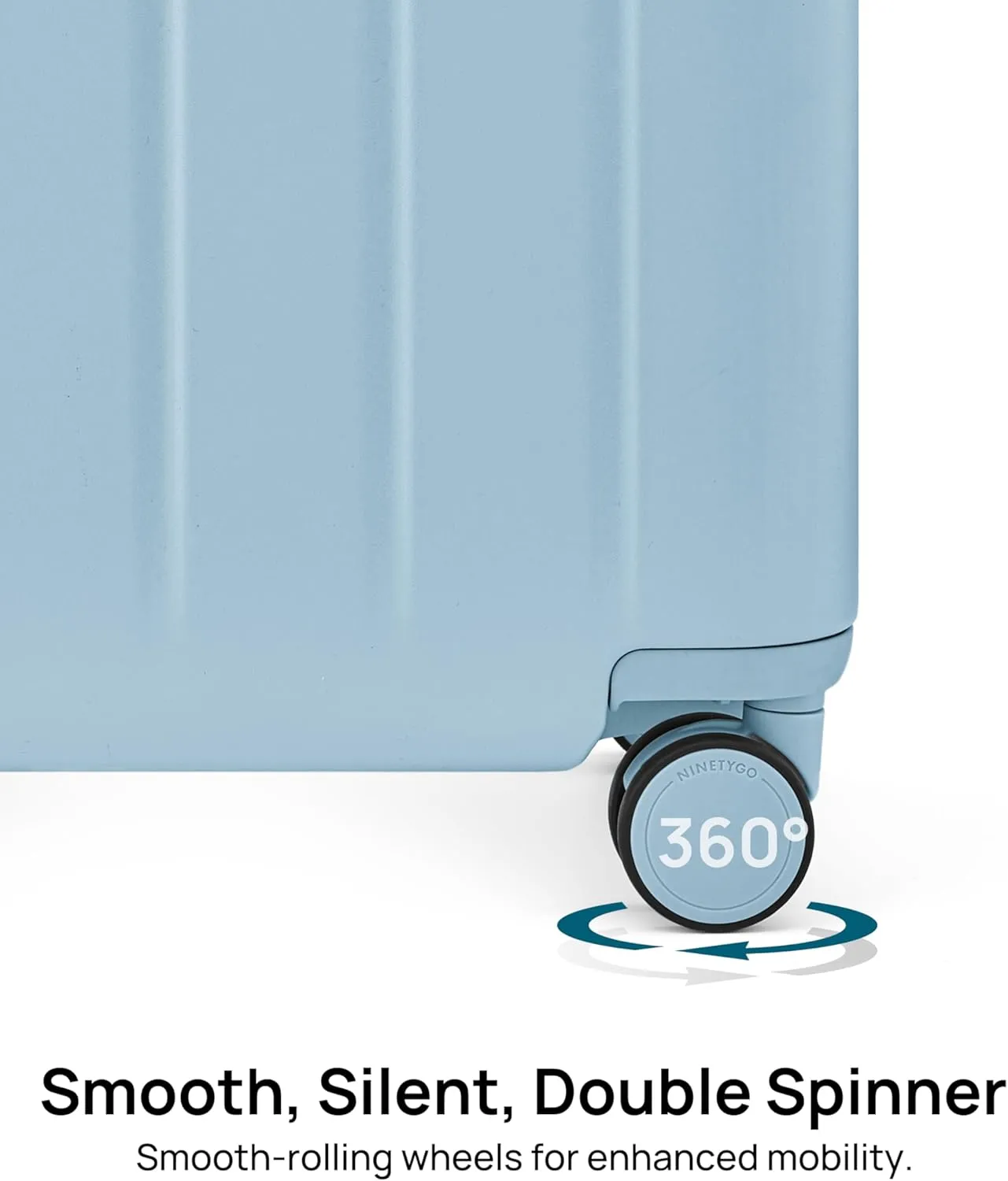 Trunk Luggage 22 Inch, Small Checked Luggage with Double Spinner Wheels, Dry Wet Separate Design, PC Hard Case Suitcase, Lightweight Travel Luggage, TSA Approved (Sky Blue, Danube)