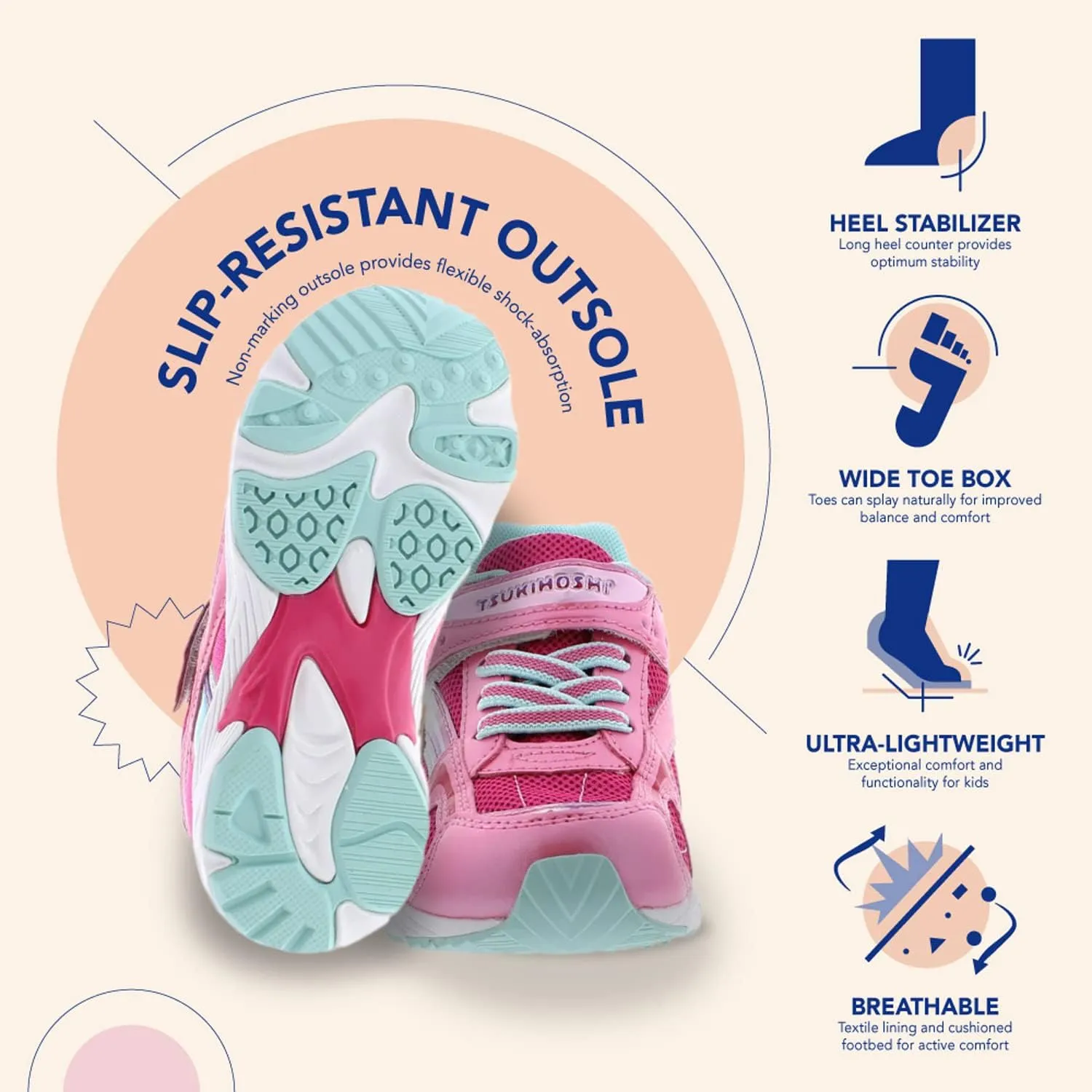 TSUKIHOSHI Girl's Glitz (Toddler/Little Kid) Sneaker
