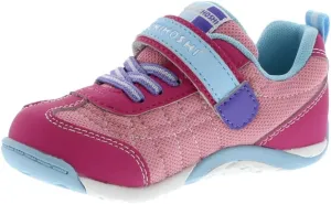 TSUKIHOSHI KAZ Kids Shoes - Strap-Closure Machine-Washable Kids and Toddler Shoes with Wide Toe Box & Slip-Resistant, Non-Marking Outsoles, Fuchsia/Light Blue - 11.5 Toddler (1-4 Years)
