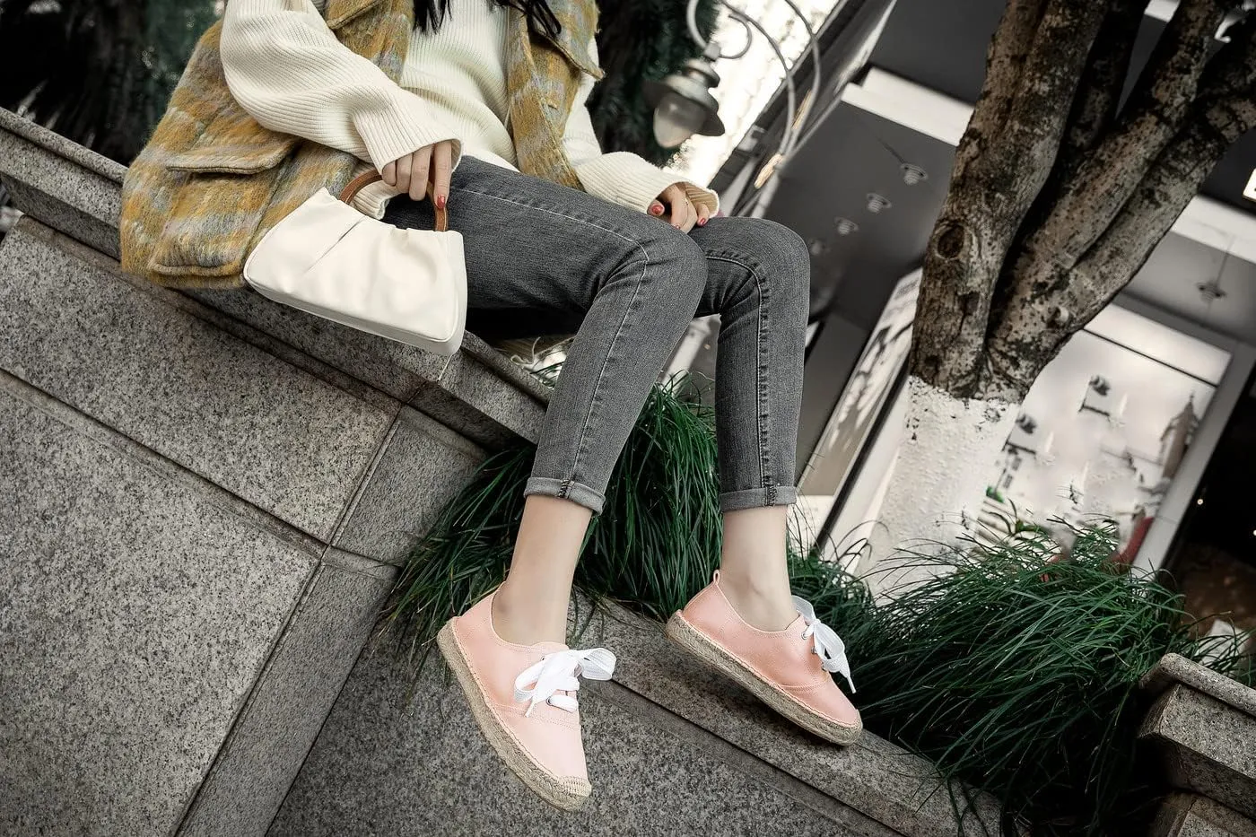 U-lite Women's Canvas White Shoes Platform Espadrille Classic Fashion Comfort Casual Lace Up Low Cut Sneakers