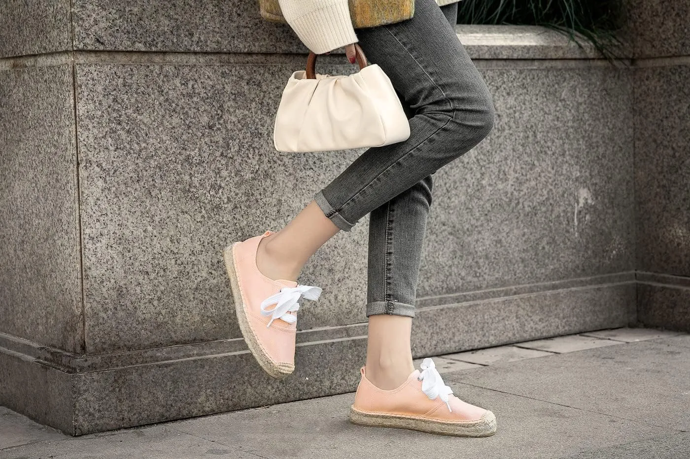 U-lite Women's Canvas White Shoes Platform Espadrille Classic Fashion Comfort Casual Lace Up Low Cut Sneakers