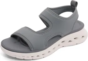 UBFEN Womens Sport Sandals with Elastic Ankle Strap - Comfortable Walking Casual Open Toe Summer Wedge Sandals