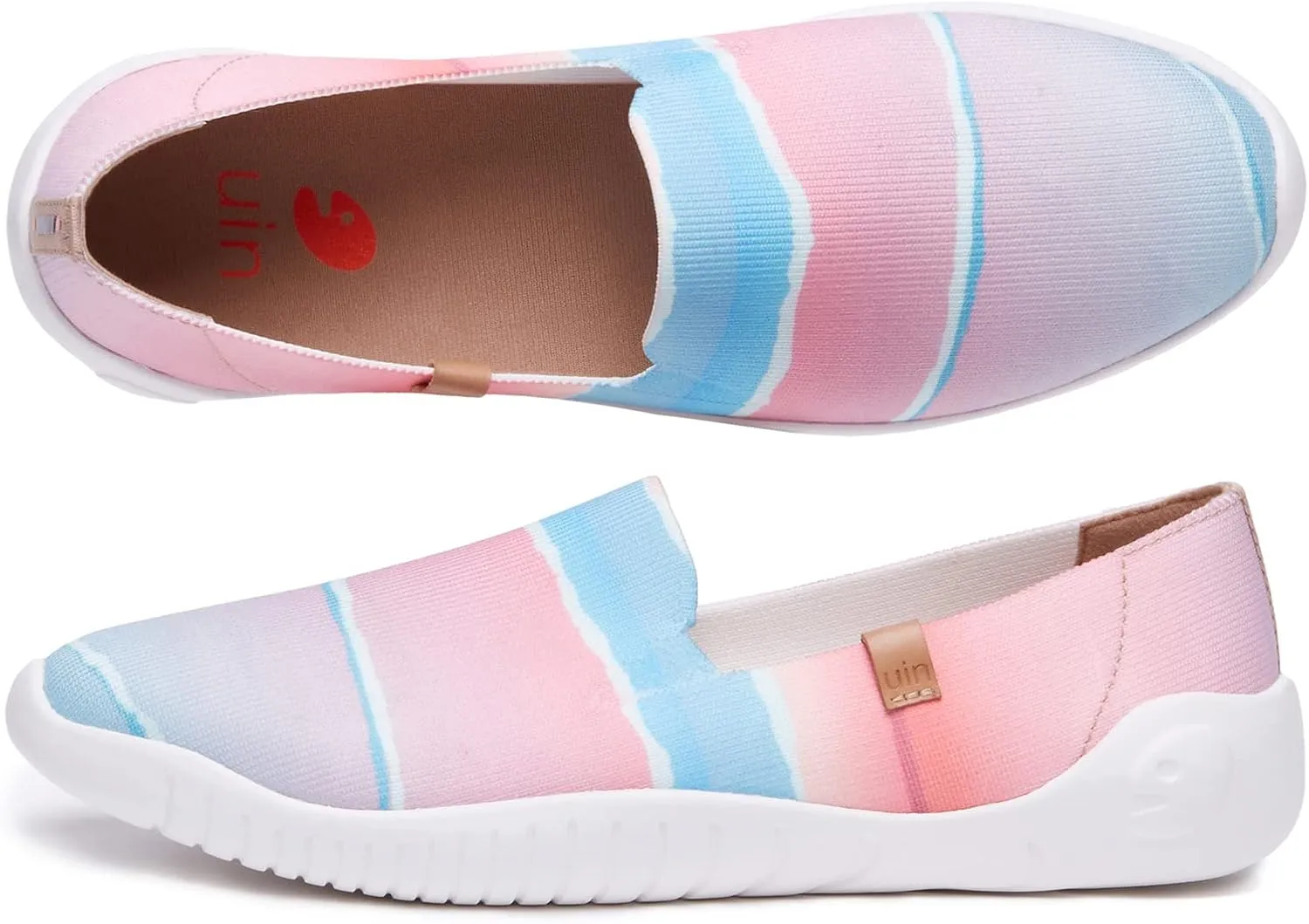 UIN Ballet Flats Shoes for Women Art Printed Wide Toe Casual Breathable Lightweight Slip On Women Loafers