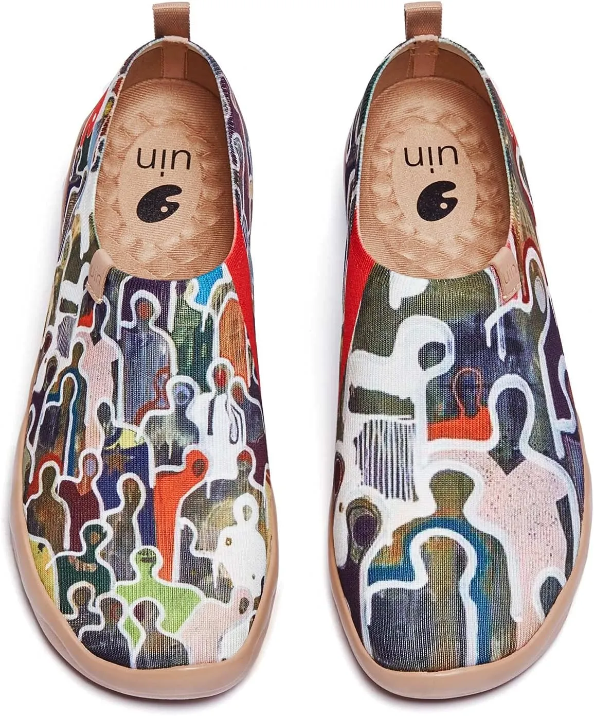 UIN Men's Casual Walking Travel Shoes Slip On Knitted Loafers Lightweight Comfort Air Painted Fashion Sneaker Be Lost (10)