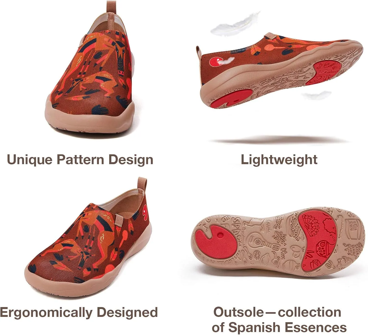 UIN Men's Loafers Travel Shoes Slip On Knitted Walking Shoes Casual Lightweight Comfort Fashion Sneaker Love Confession Toledo Ⅱ