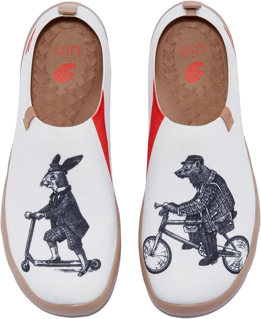 UIN Women's Art Painted Travel Shoes Slip On Casual Knit Loafers Lightweight Comfort Fashion Sneaker Toledo ⅠBirds and Flowers