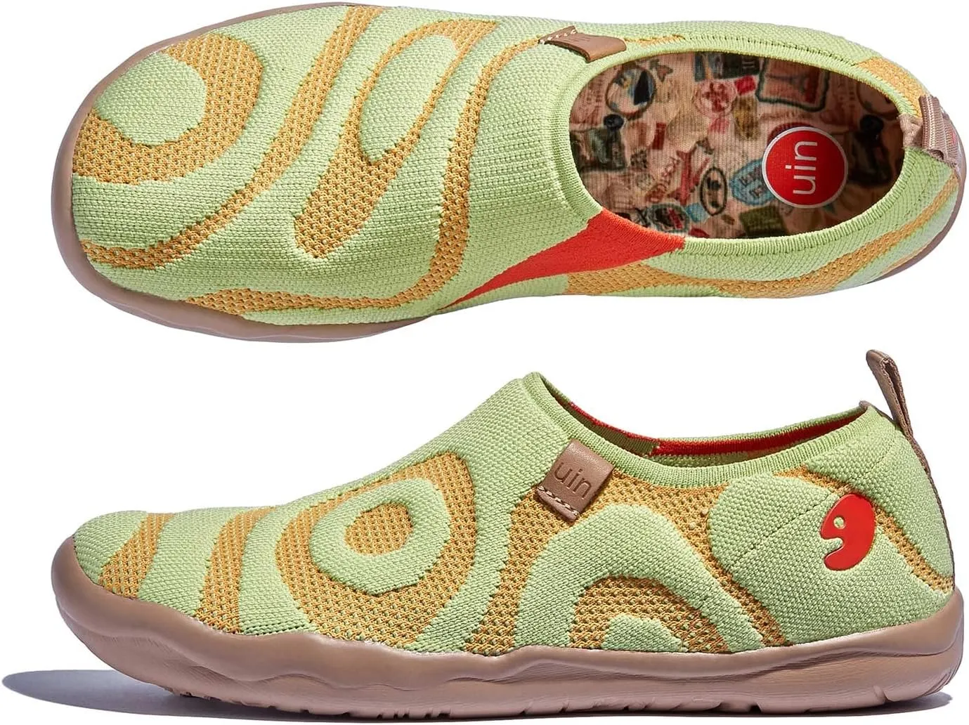 UIN Women's Slip Ons Lightweight Flats Sneakers Walking Casual Loafers Solid Color Travel Shoes