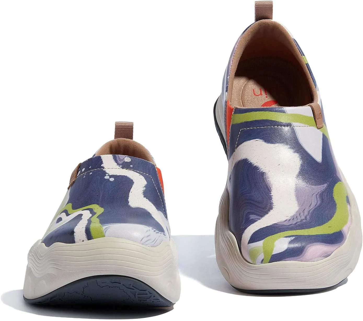 UIN Women's Walking Shoes Casual Slip On Loafers Lightweight Art Painted Platform Fashion Sneaker Toledo Ⅴ