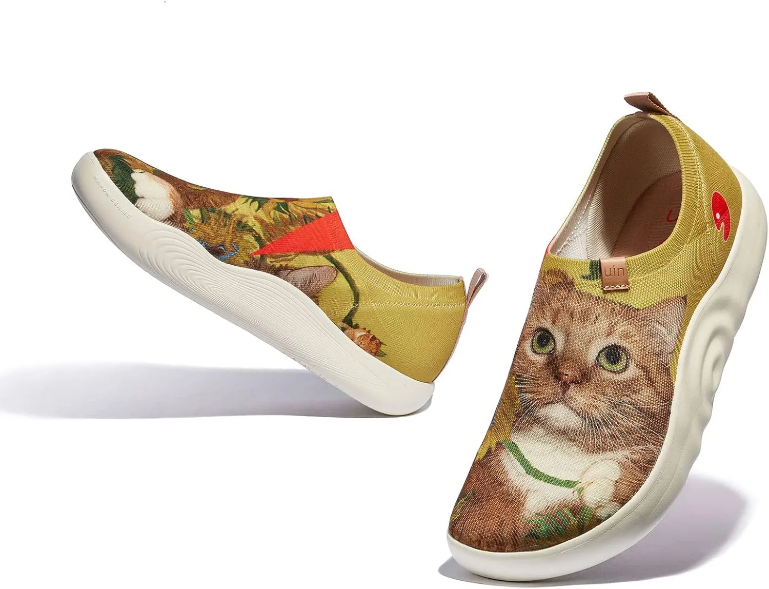 UIN x FatCatArt Collaboration Slip Ons Casual Loafers Lightweight Comfortable Sneakers Art Travel Shoes