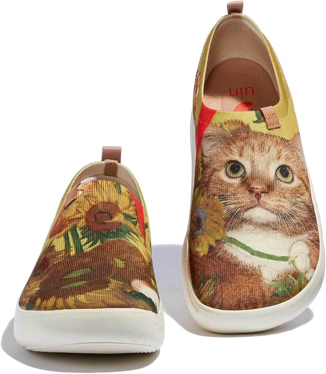 UIN x FatCatArt Collaboration Slip Ons Casual Loafers Lightweight Comfortable Sneakers Art Travel Shoes