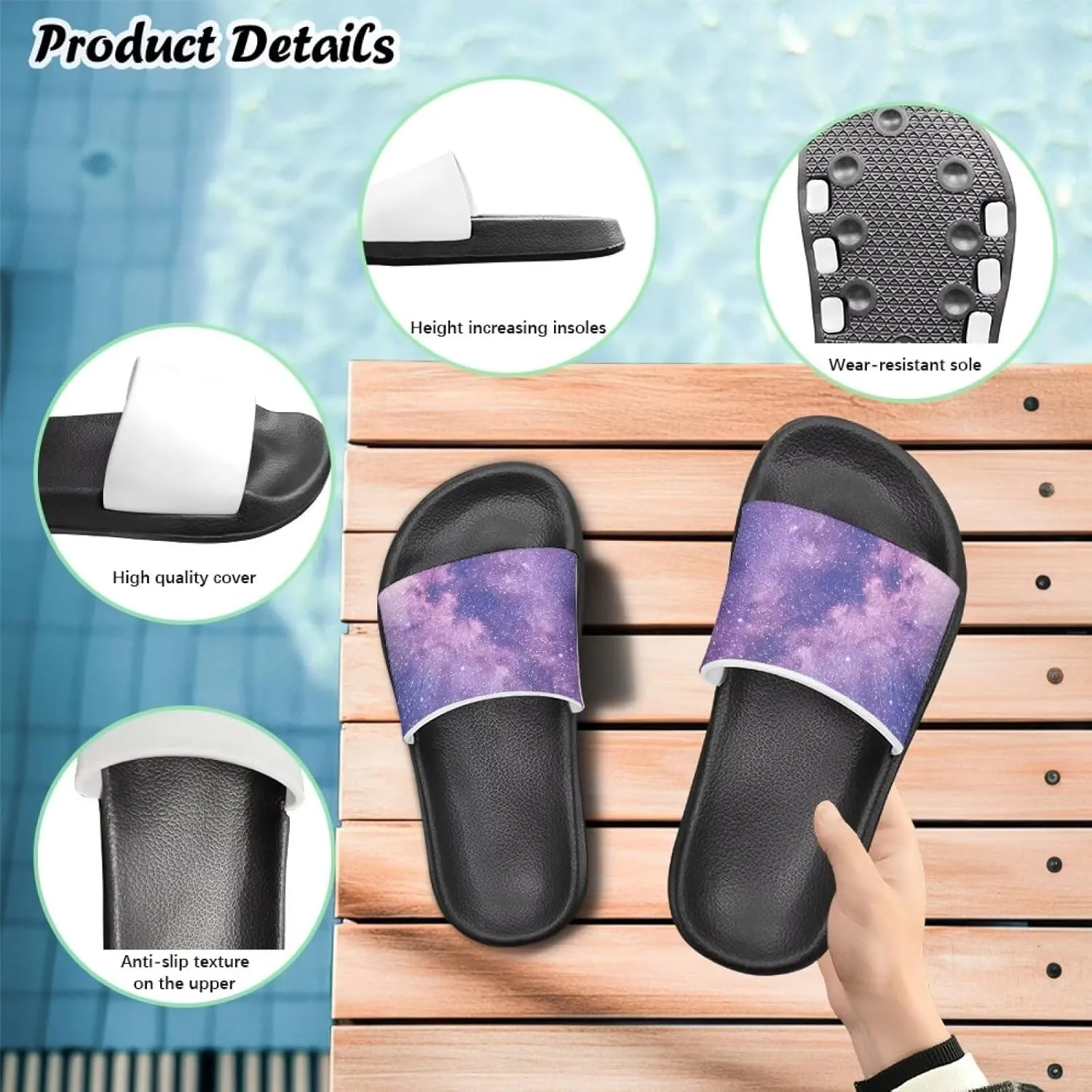 Unisex-Child Bathroom Shower Sandals Open Toe Soft Sole Sandals Summer Non-slip Beach Pool Shoes Outdoor Sandals