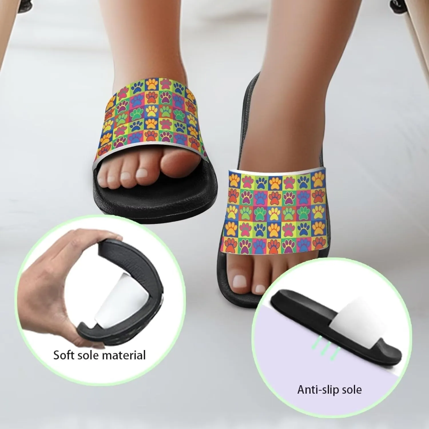 Unisex-Child Bathroom Shower Sandals Open Toe Soft Sole Sandals Summer Non-slip Beach Pool Shoes Outdoor Sandals