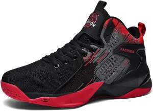 Unisex High Top Lightweight Fly-Weaving Running Jogging Sneakers Basketball Shoes for Youth