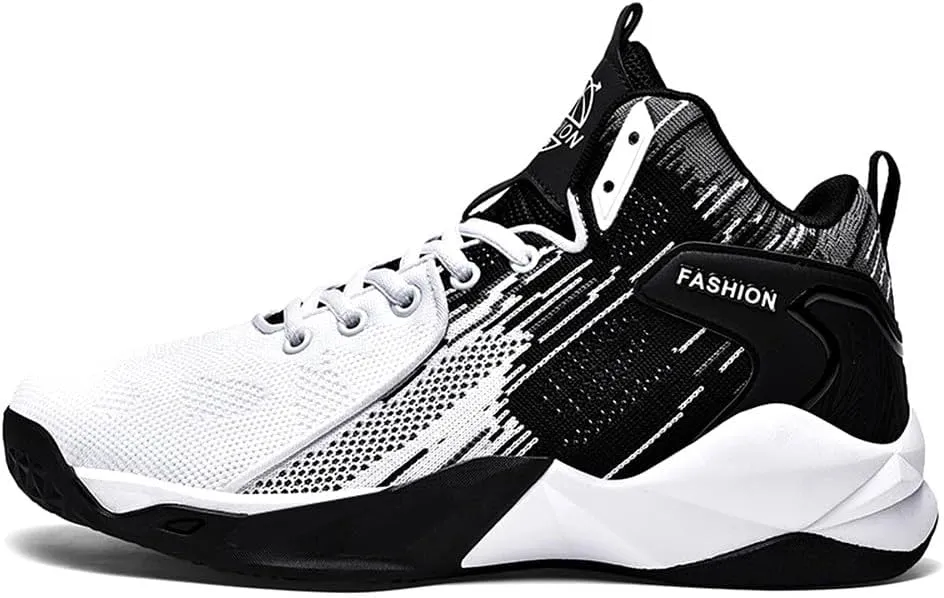 Unisex High Top Lightweight Fly-Weaving Running Jogging Sneakers Basketball Shoes for Youth