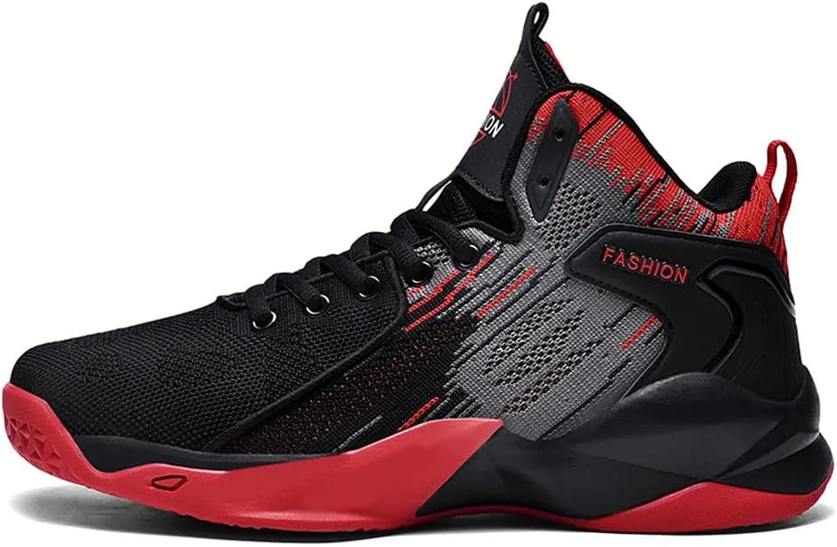 Unisex High Top Lightweight Fly-Weaving Running Jogging Sneakers Basketball Shoes for Youth