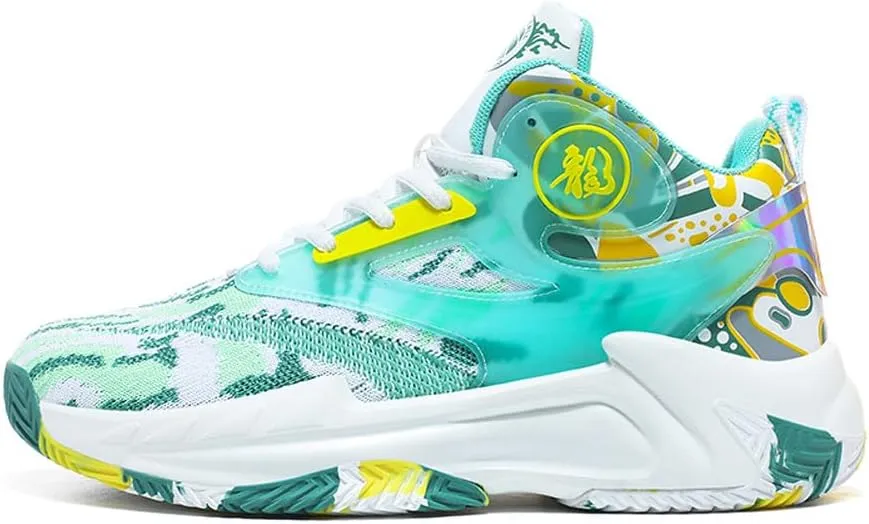 Unisex High Top Lightweight Fly-Weaving Running Jogging Sneakers Basketball Shoes for Youth