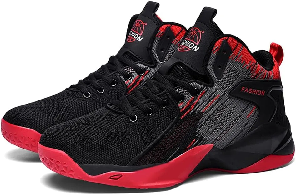 Unisex High Top Lightweight Fly-Weaving Running Jogging Sneakers Basketball Shoes for Youth