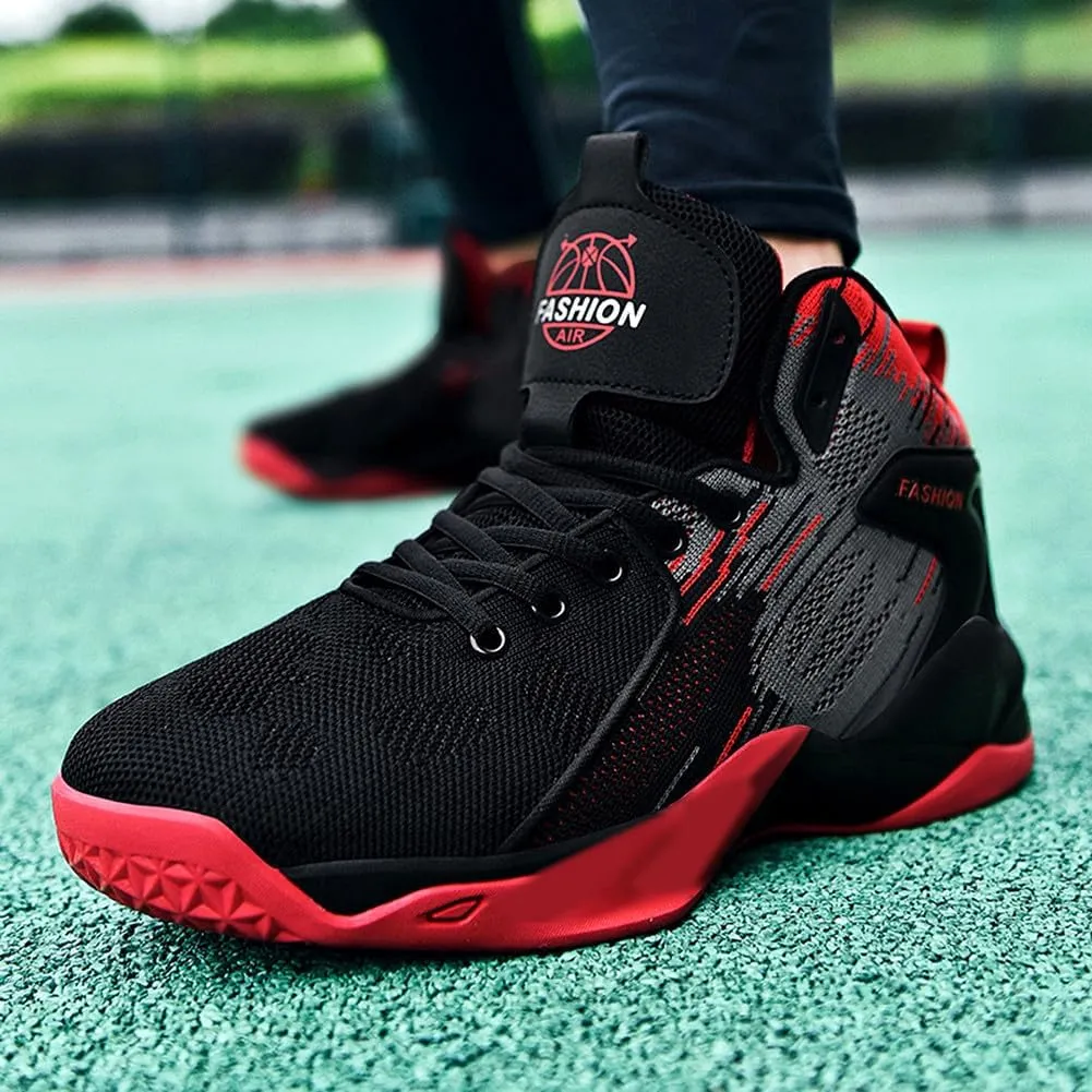 Unisex High Top Lightweight Fly-Weaving Running Jogging Sneakers Basketball Shoes for Youth