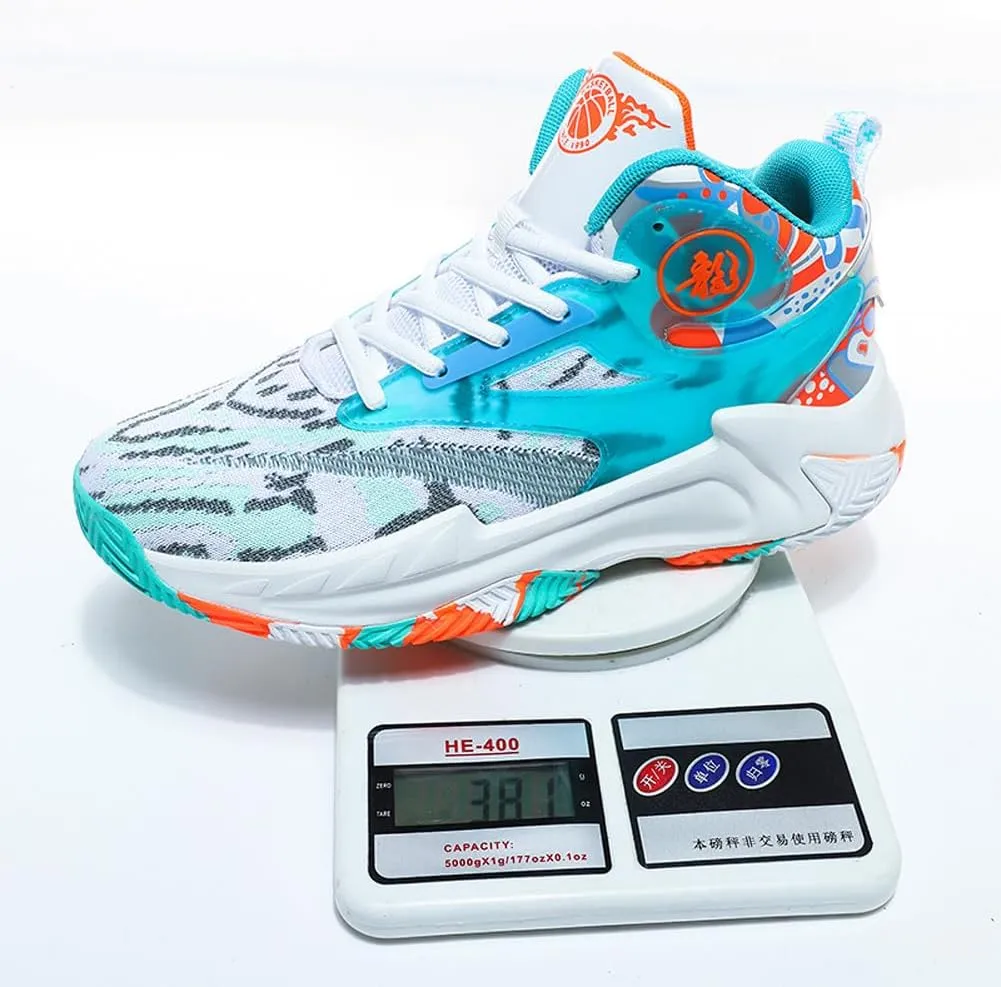 Unisex High Top Lightweight Fly-Weaving Running Jogging Sneakers Basketball Shoes for Youth