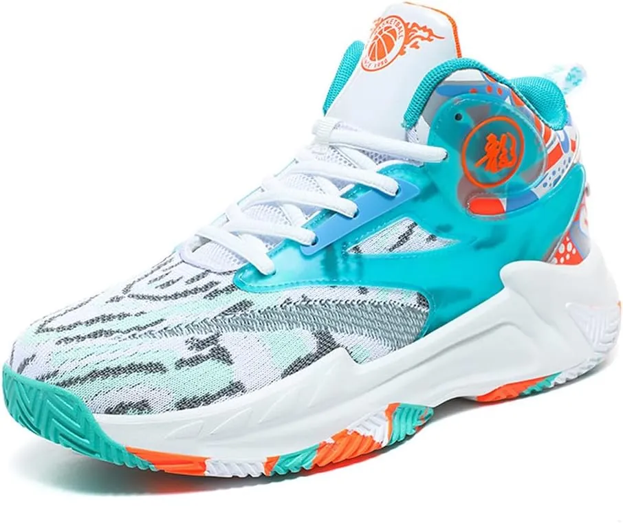 Unisex High Top Lightweight Fly-Weaving Running Jogging Sneakers Basketball Shoes for Youth
