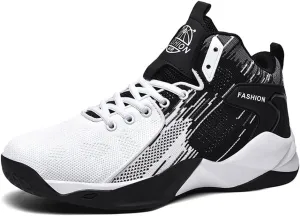 Unisex High Top Lightweight Fly-Weaving Running Jogging Sneakers Basketball Shoes for Youth