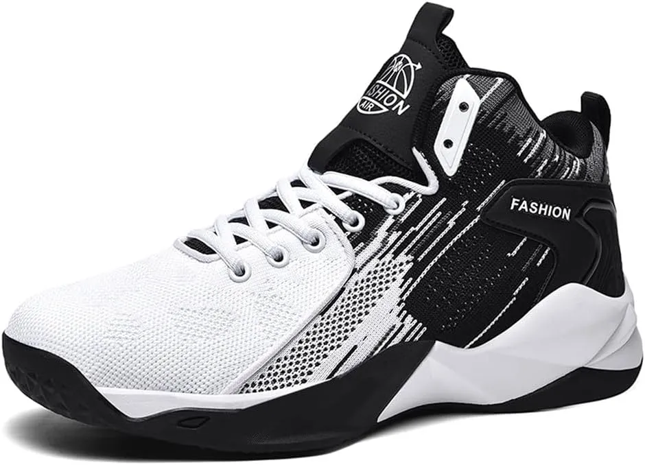 Unisex High Top Lightweight Fly-Weaving Running Jogging Sneakers Basketball Shoes for Youth