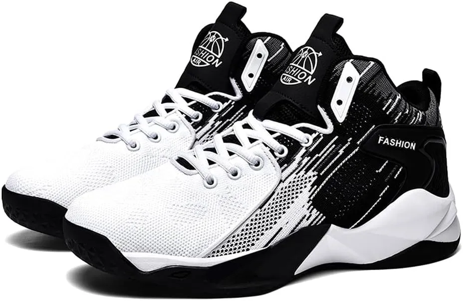 Unisex High Top Lightweight Fly-Weaving Running Jogging Sneakers Basketball Shoes for Youth