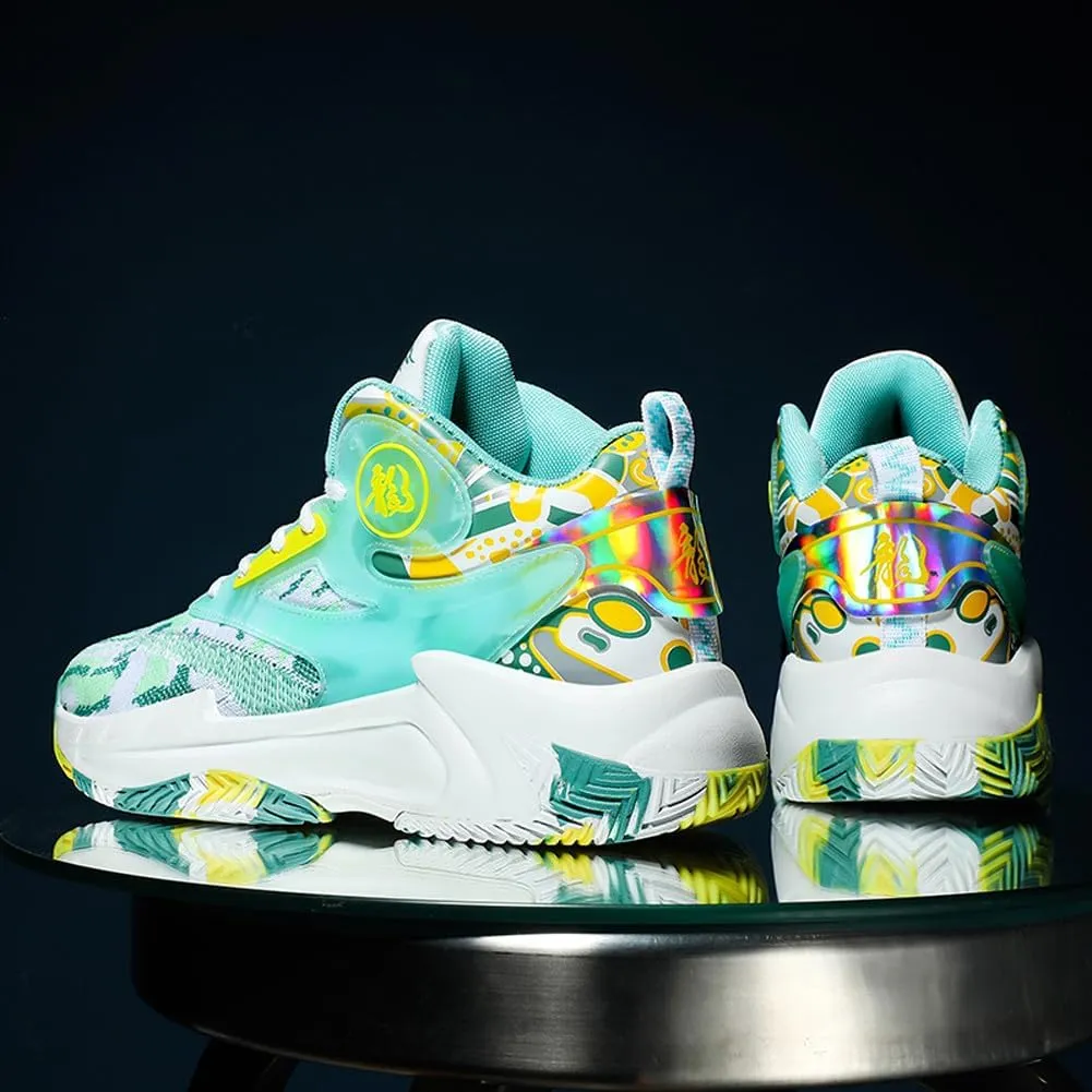 Unisex High Top Lightweight Fly-Weaving Running Jogging Sneakers Basketball Shoes for Youth