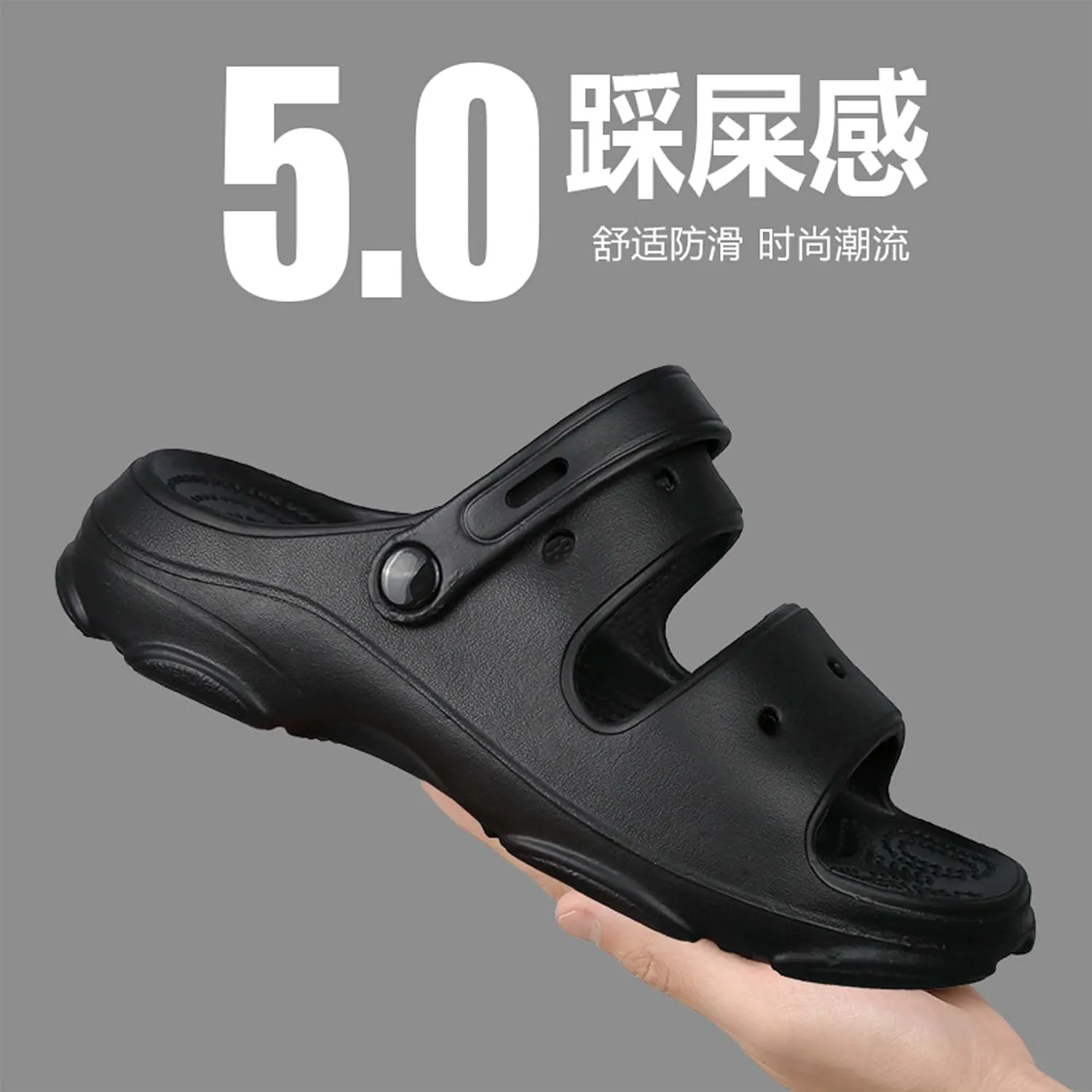 Unisex Open-Toe Adjustable Sandals Breathable Strappy Design with Quick-Dry Sole Ideal for Beach