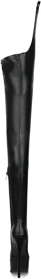 unisex sexy waist belt high heels over knee boots platform plus size